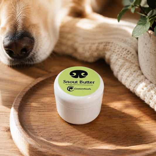 Customfloofs Nose Balm for Dogs jar for dry rough dog noses and everyday nose care